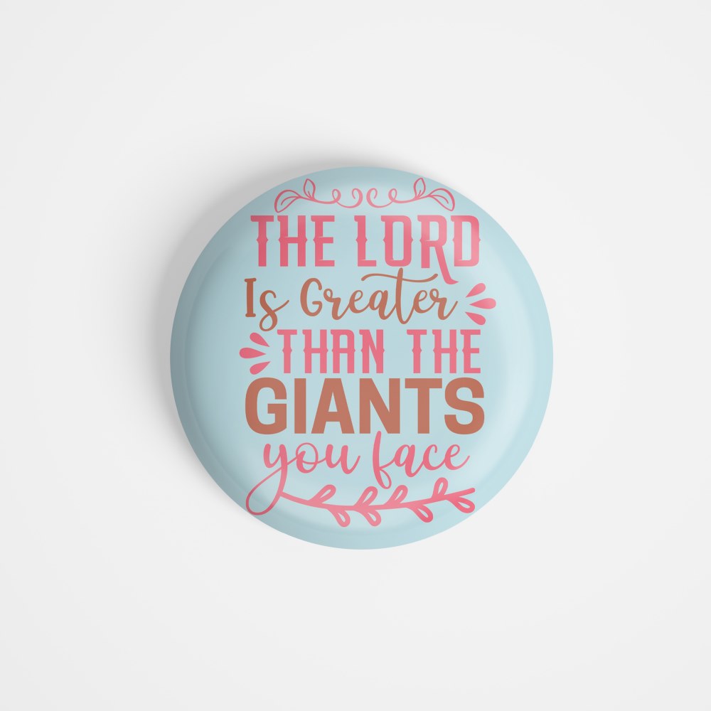 dhcrafts Round Fridge Magnet Multicolour God Jesus The Lord Is Greater Than The Giants You Face Glossy Finish Design Pack of 1 (75 mm)